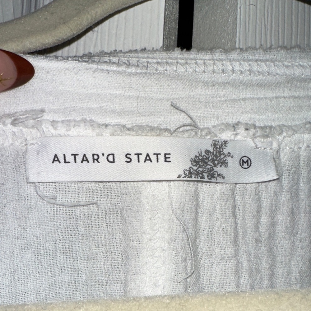 Altar'd State White Ruffled Blouse - Picture 2 of 3